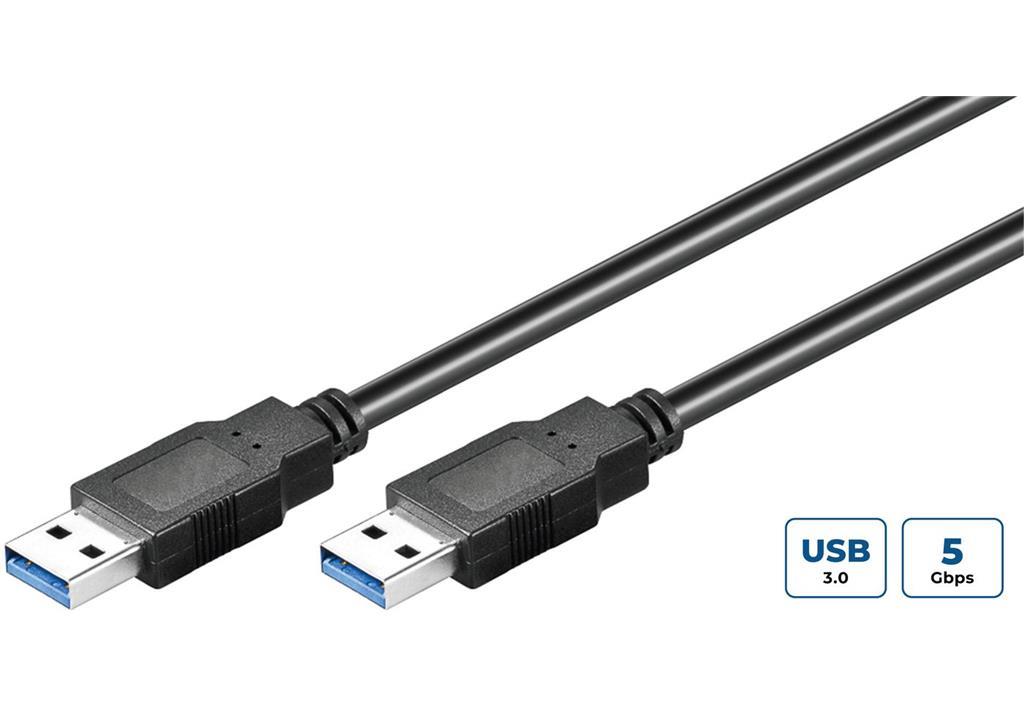 MicroConnect USB 3.2 Gen 1 A-A 3m M-M, crni