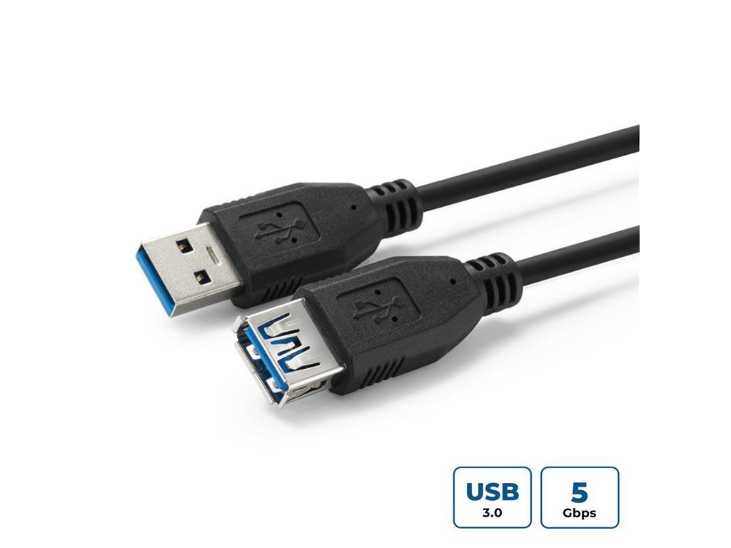 MicroConnect Kabel USB 3.2 Gen 1 A-A 0.5m M-F, Črn