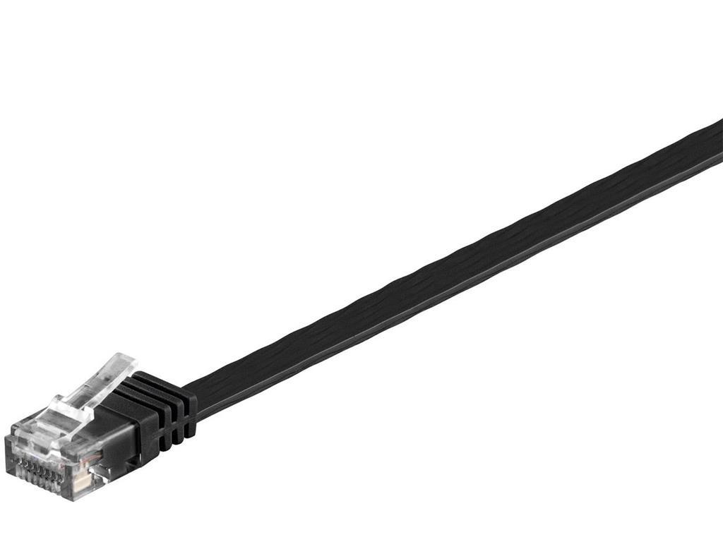 MicroConnect CAT6 U/UTP FLAT mrežni kabel 10m, crni