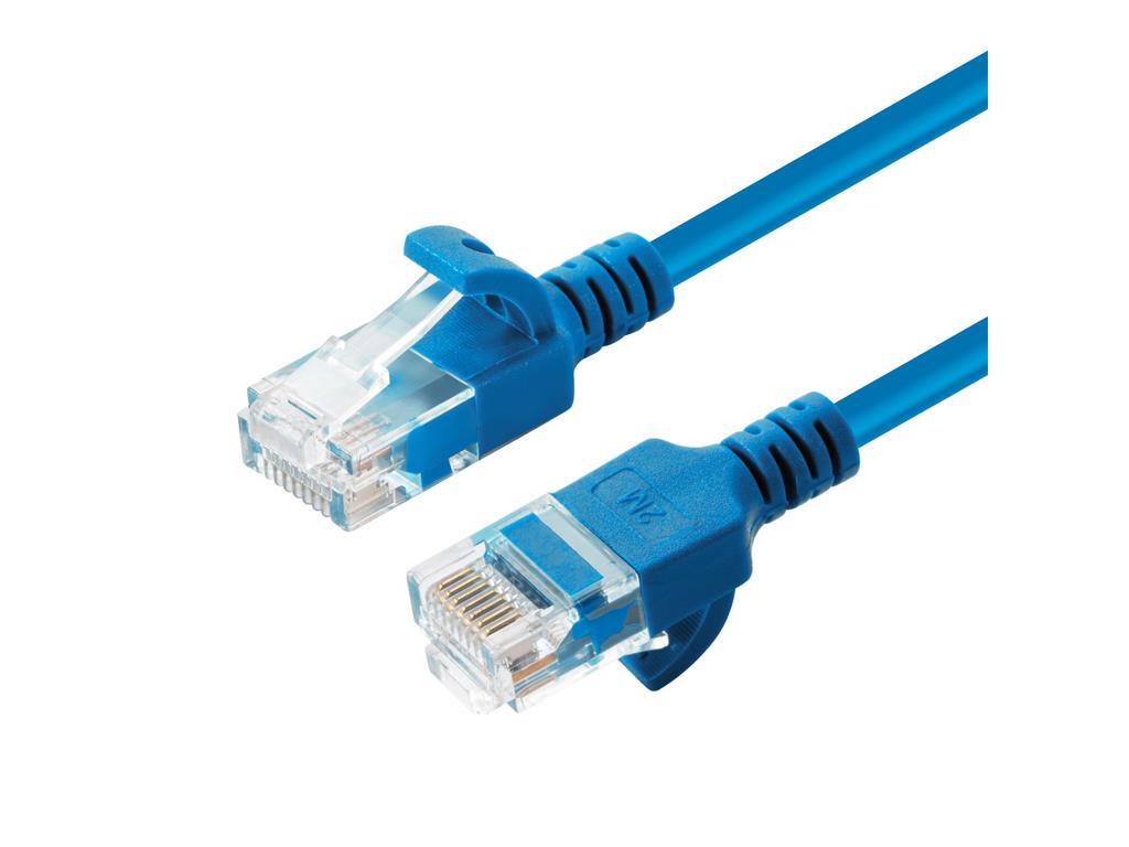 MicroConnect U/UTP CAT6A Slim 0.5M Plava