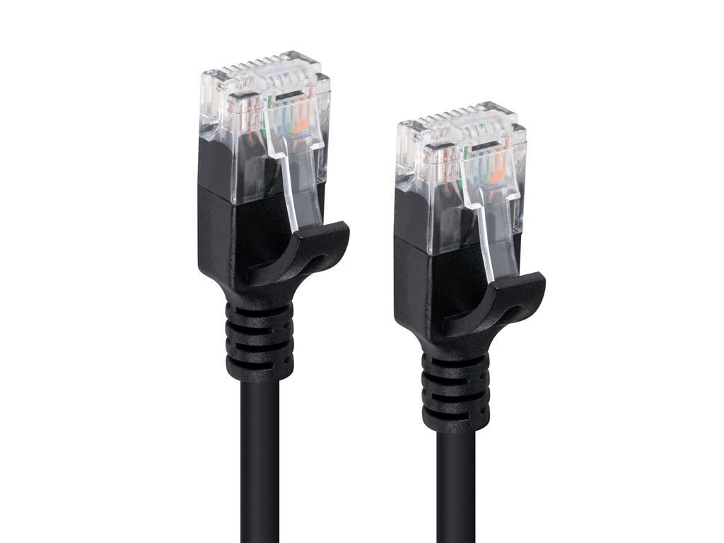 MicroConnect U/UTP CAT6A Slim 0.25M Crni