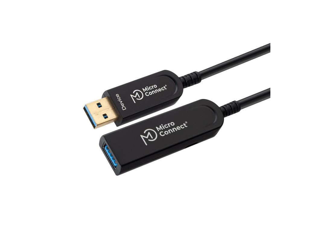 MicroConnect Optički kabel USB A-A 3.2, 20m, crn