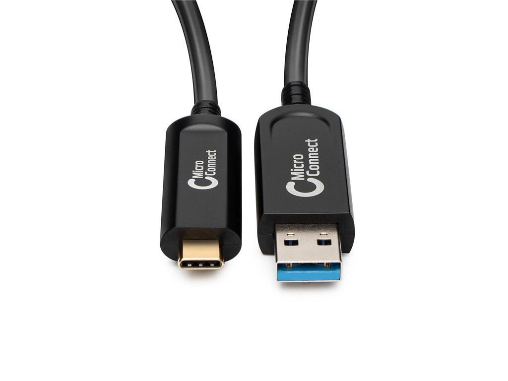 MicroConnect Kabel optički USB C-A 3.2, 10m, crn