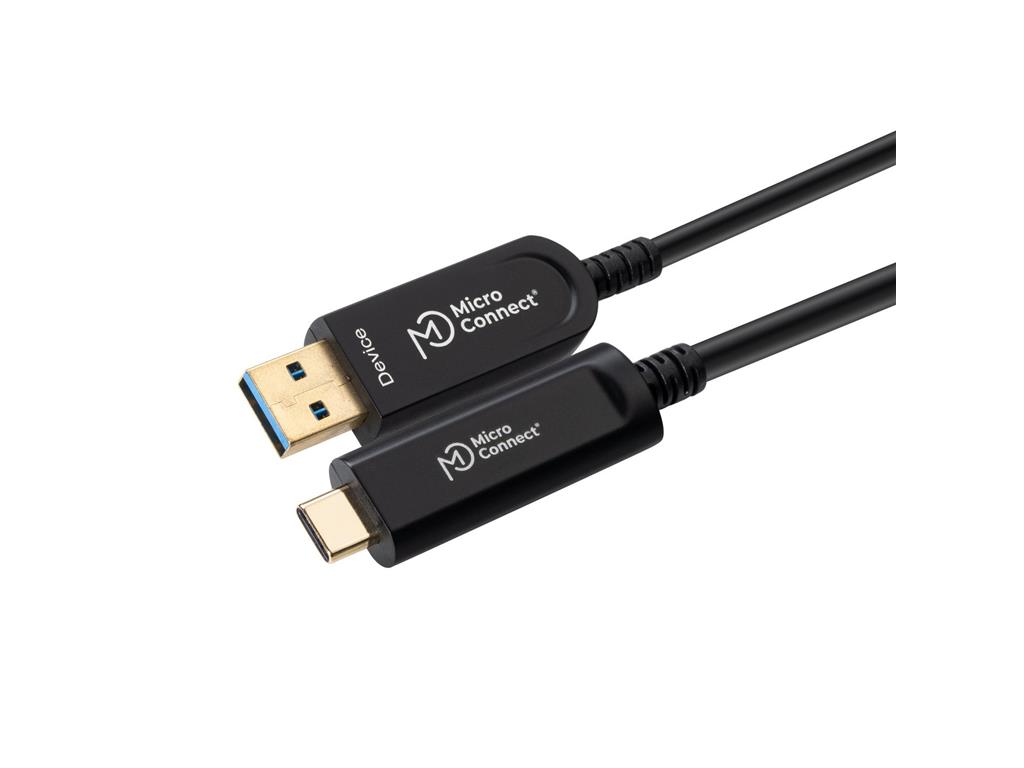 MicroConnect Optički kabel USB C-A 3.2, 20m, crn