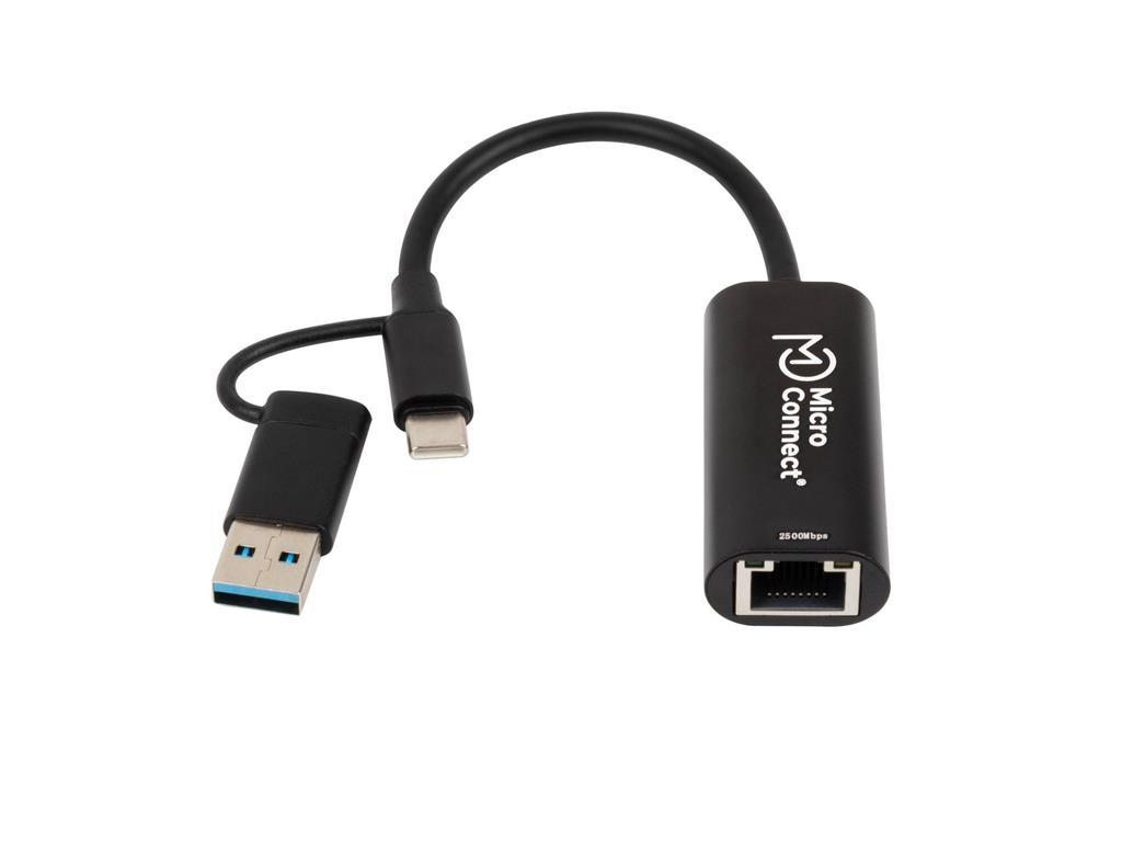 MicroConnect Premium USB-C / A na RJ45 2,5G mrežni