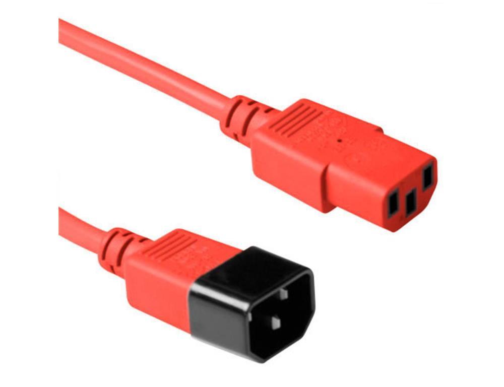 MicroConnect Crveni kabel za napajanje C14 na C13,