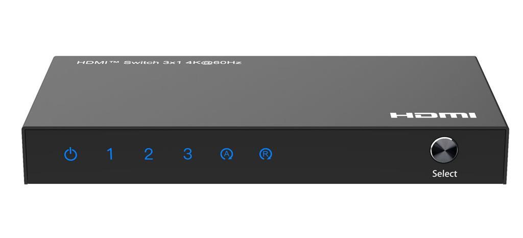 MicroConnect 4K@60Hz HDMI preklopnik 3x1