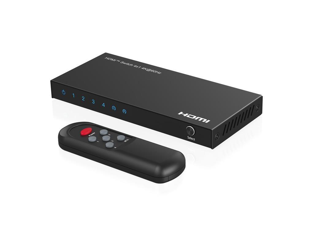 MicroConnect 4K@60Hz HDMI Switch 4x1, HDCP 2.2