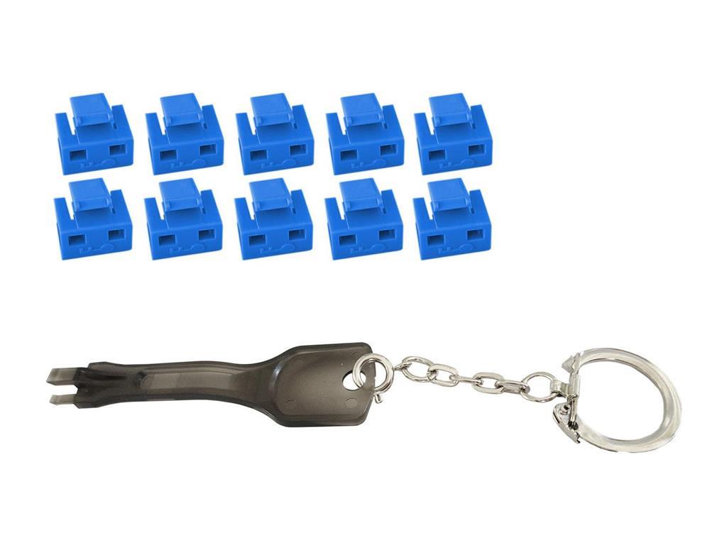 MicroConnect Blokatori RJ45 s ključem, plavi, 10 kom.