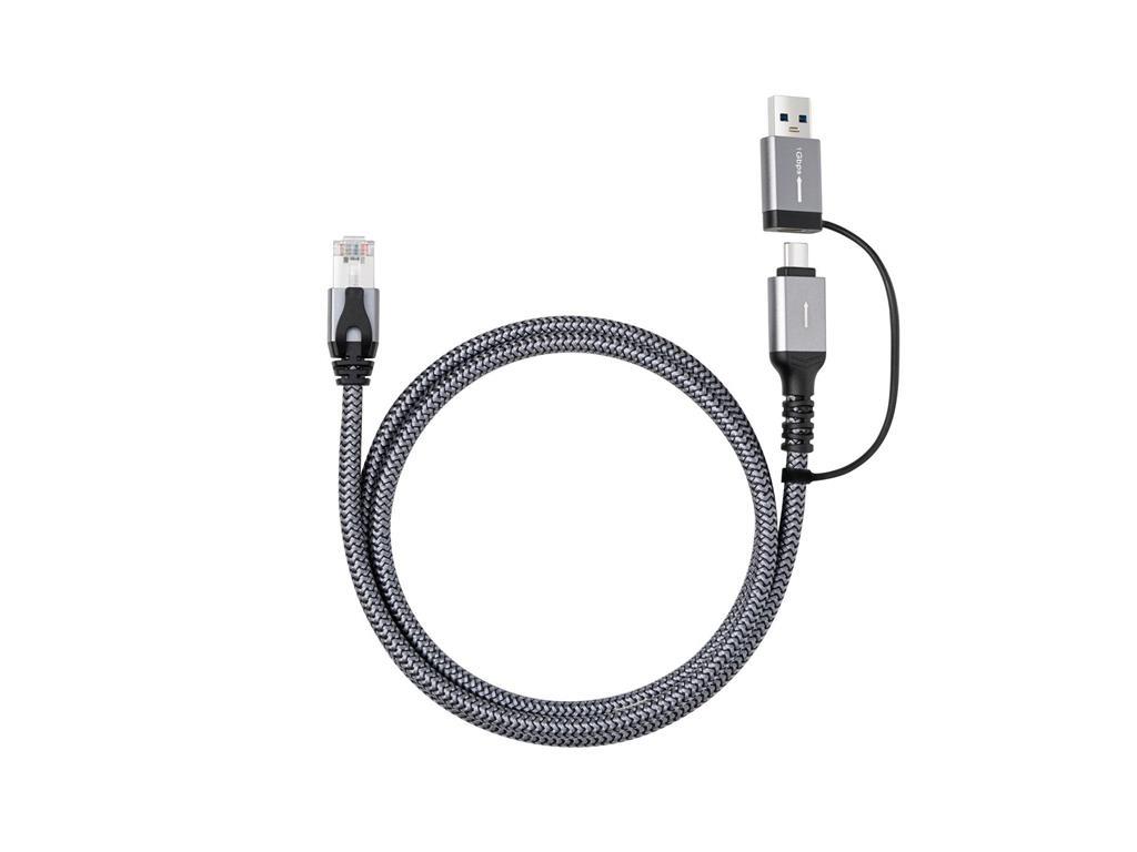MicroConnect CAT6 RJ45 FTP na USB A-C adapter kabel