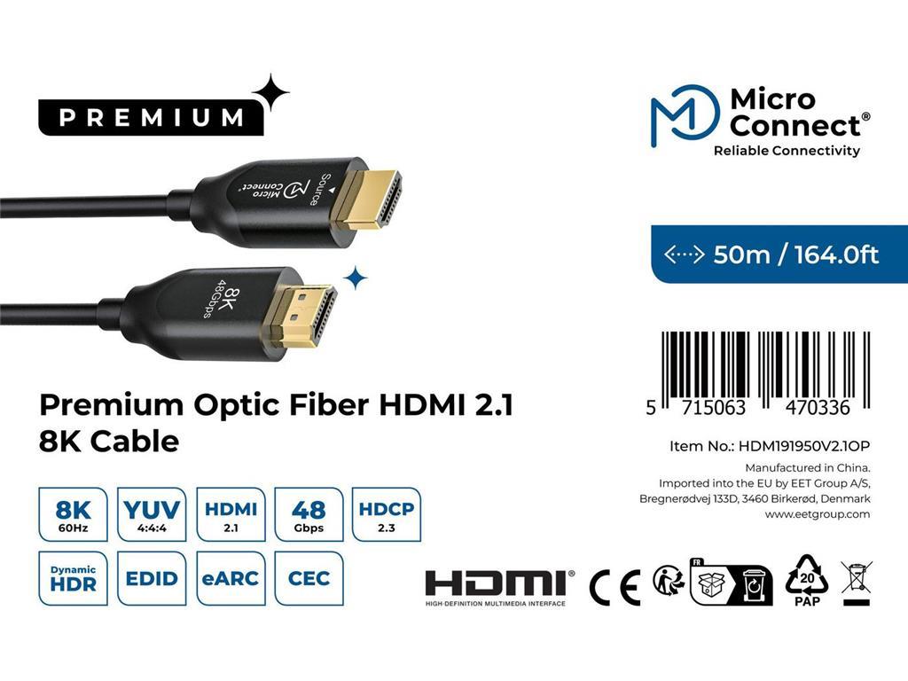 MicroConnect Premium Optičko vlakno HDMI 8K kabel