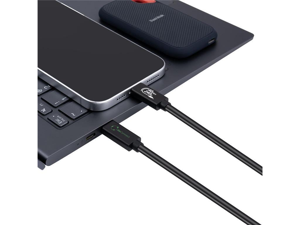 MicroConnect ReConnect USB C-C USB4 kabel 1m