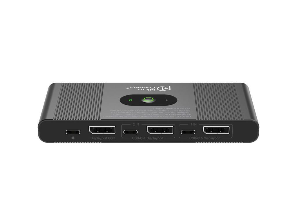 MicroConnect Displayport & USB-C KVM Switch 2-Port