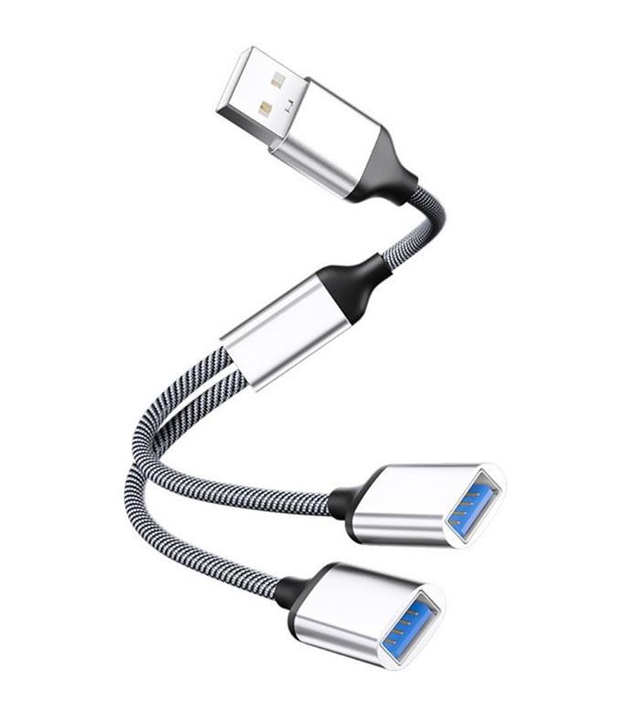 MicroConnect USB-A na 2x USB-A (ženski), srebrne