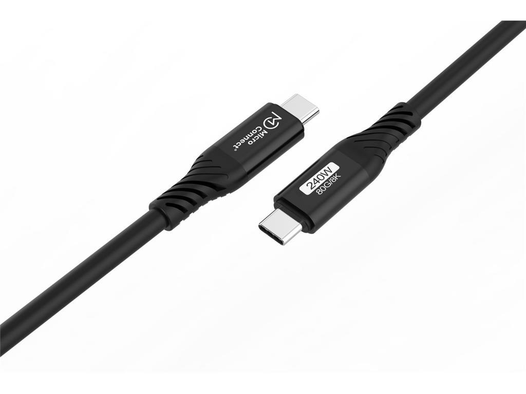MicroConnect USB-C kabel 1m, 240W, 80Gbps, USB4 Gen 4