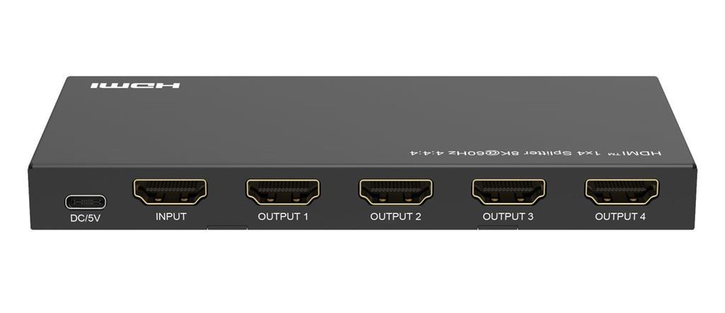 MicroConnect 8K@60Hz HDMI Splitter 1x4, 4:4:4