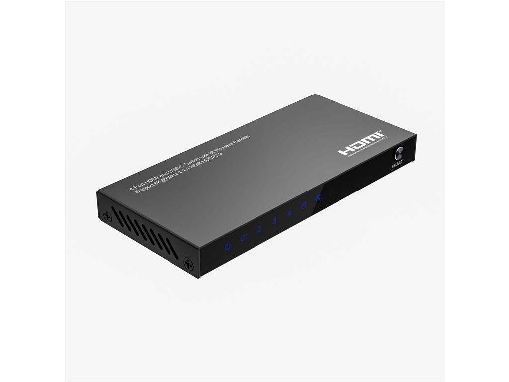 MicroConnect 8K@60Hz USB-C i HDMI Switch 4x1