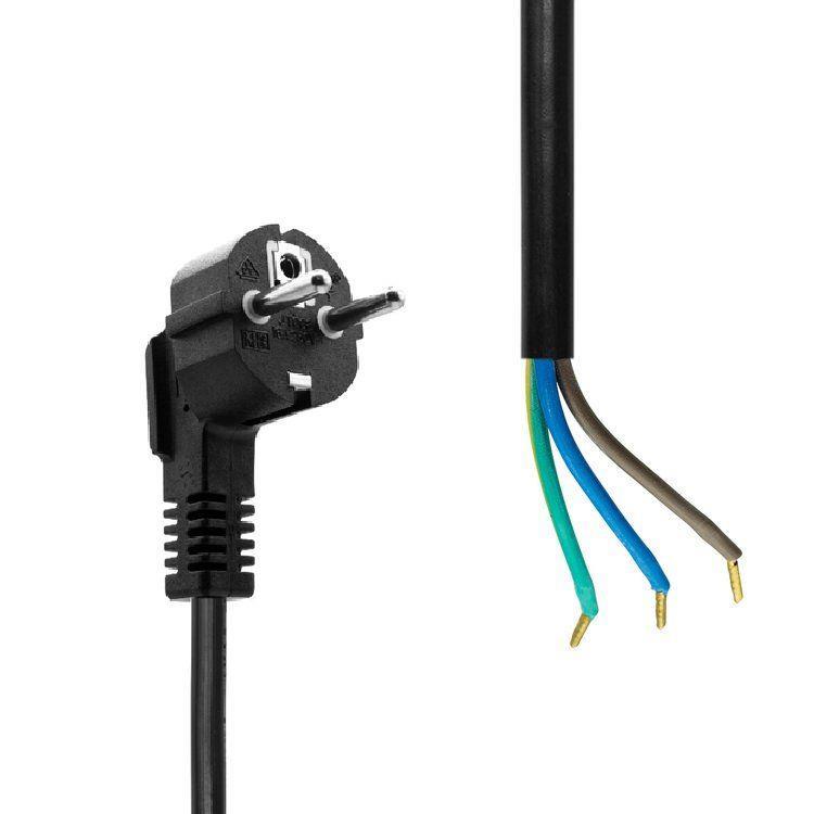 MicroConnect Schuko kabel Open End 10m, črn