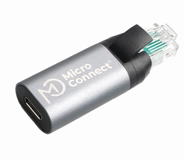 MicroConnect USB-C ženski na RJ45 muški adapter