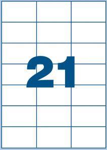 Multi3 Bele nalepke 70 x 42,4, 21/stran