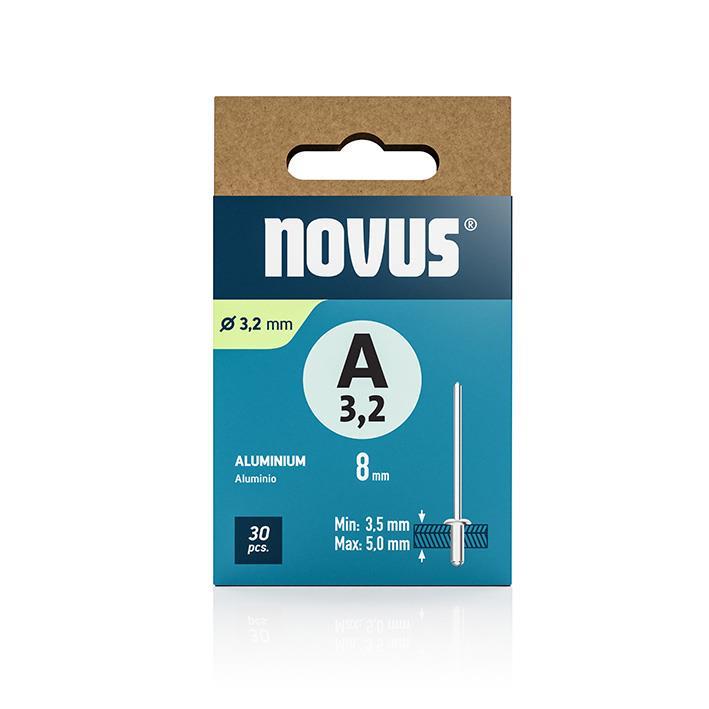 Novus Zakovice tip A 3,2 x 8 mm, aluminij