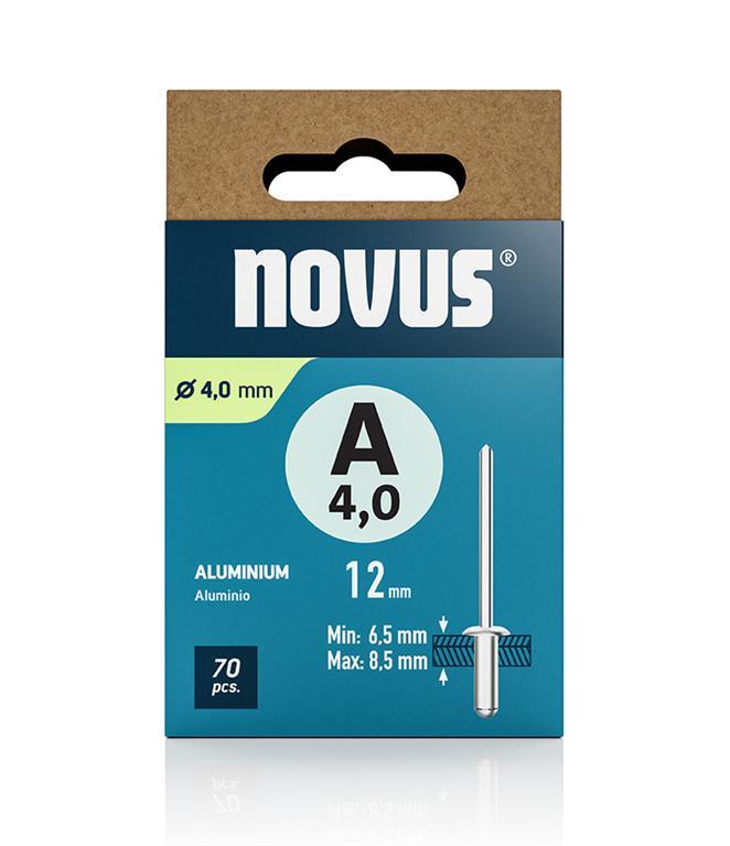 Novus Zakovice tip A 4 x 12 mm, aluminij