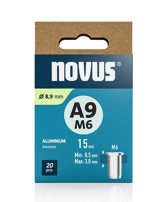 Novus Zakovične matice tip A9 M6 x 15 mm