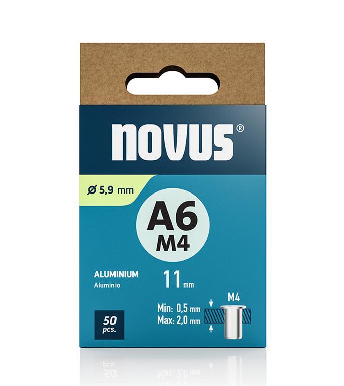 Novus Zakovične matice tip A6 M4 x 11 mm
