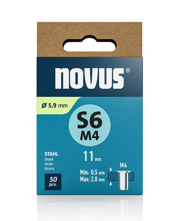 Novus Zakovične matice tip S6 M4 x 11 mm