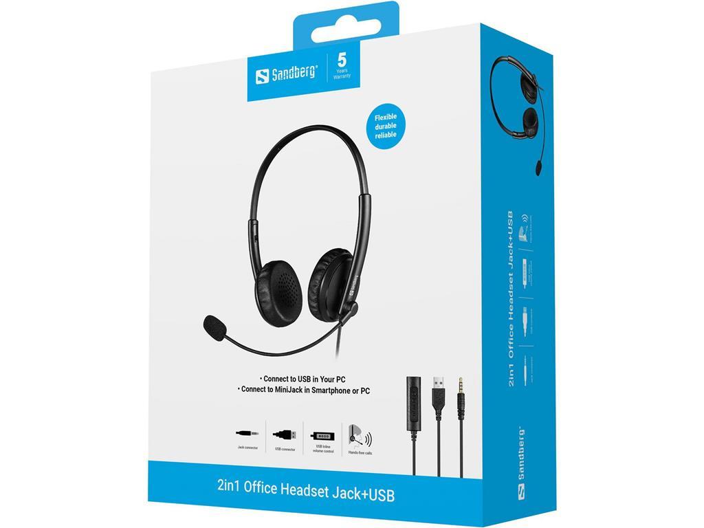 Sandberg Sandberg 2in1 Office Headset Jack+USB