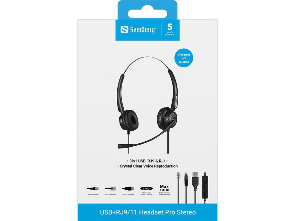 Sandberg Sandberg USB+RJ9/11 Headset Pro Stereo