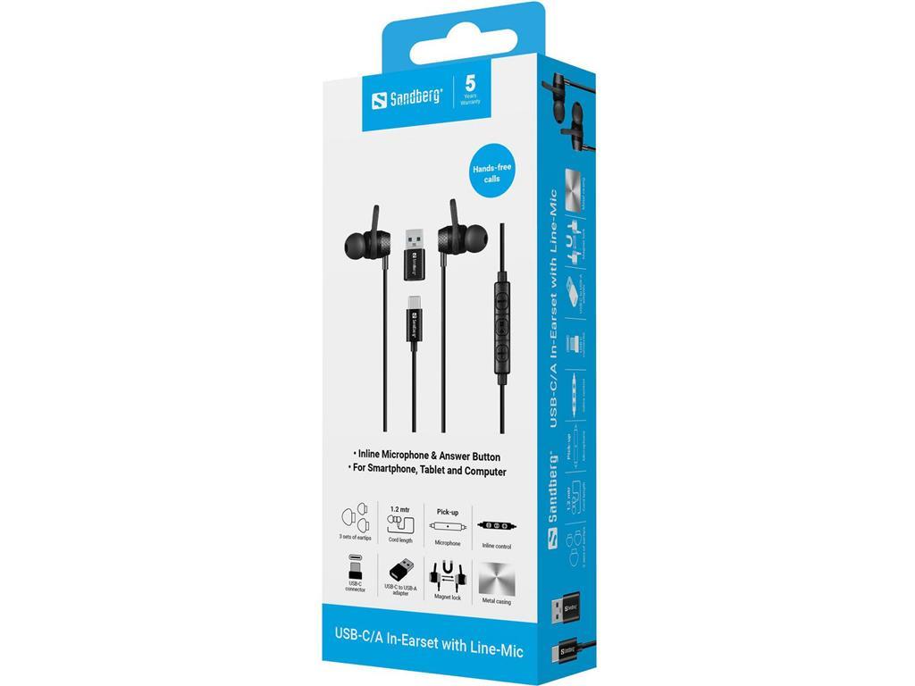Sandberg Sandberg USB-C/A in-ear slušalice s