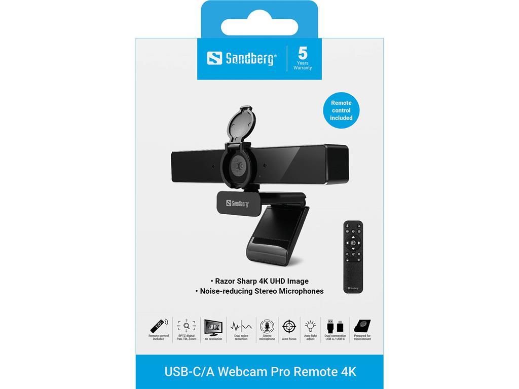 Sandberg Sandberg USB-C/A Webcam Pro Remote 4K