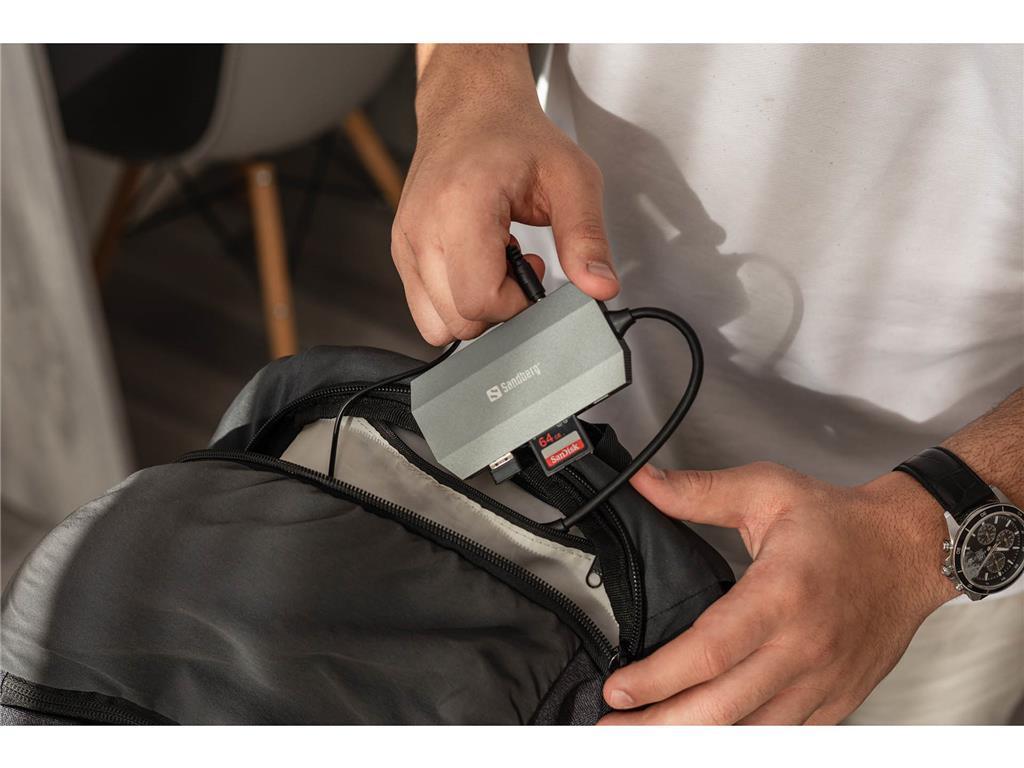 Sandberg USB-C hub razdelilnik, 6-v-1