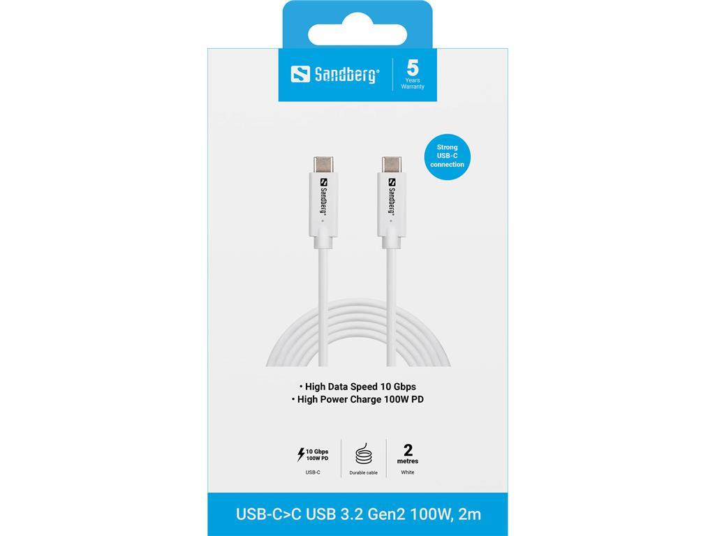 Sandberg Sandberg USB-C>C USB 3.1 G2 100W, 2M
