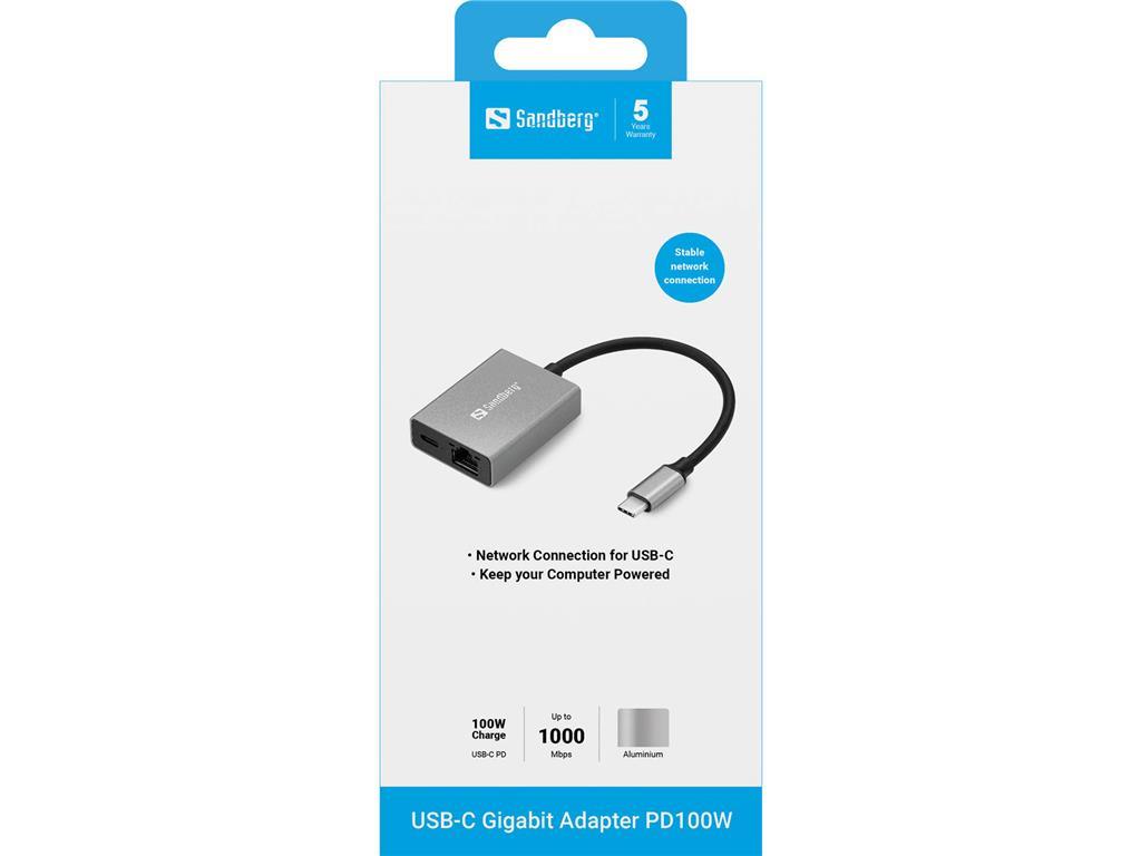 Sandberg Sandberg USB-C Gigabit adapter PD100W