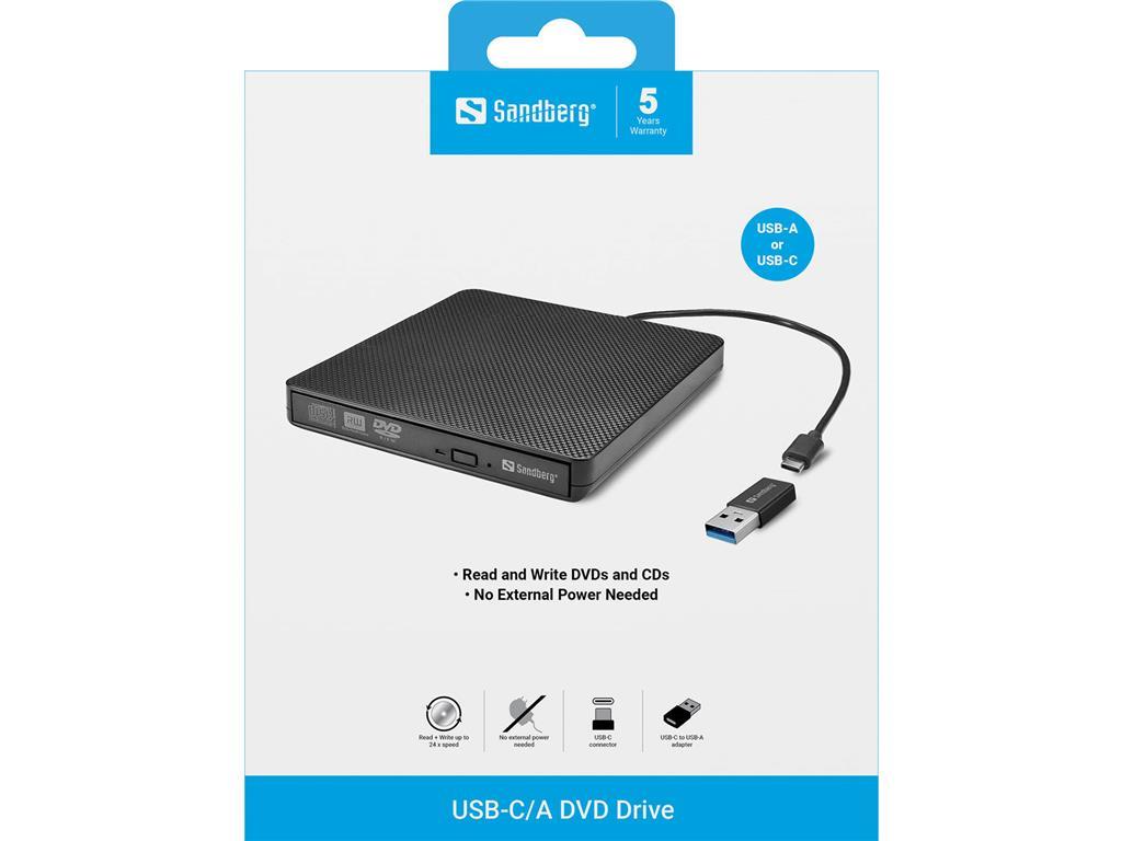 Sandberg Sandberg USB-C/A DVD pogon