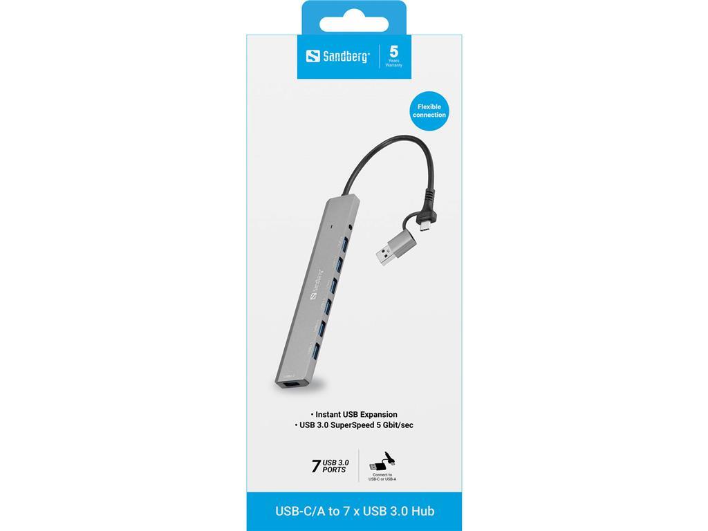 Sandberg Sandberg USB-C/A na 7 x USB 3.0