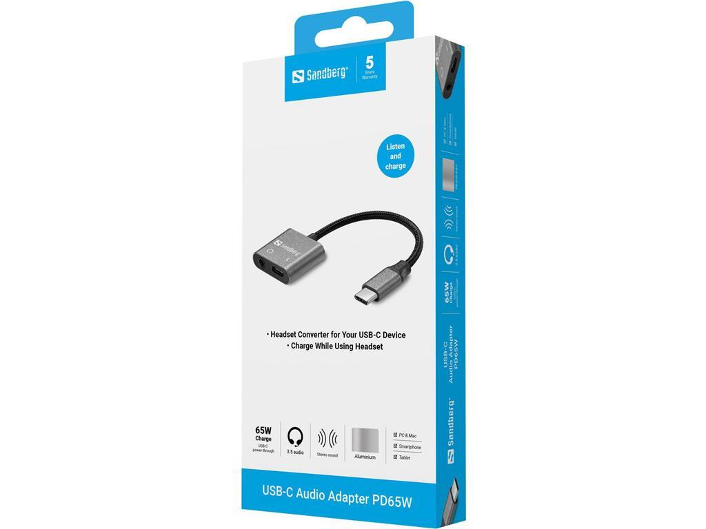 Sandberg Sandberg USB-C adapter za audio PD65W