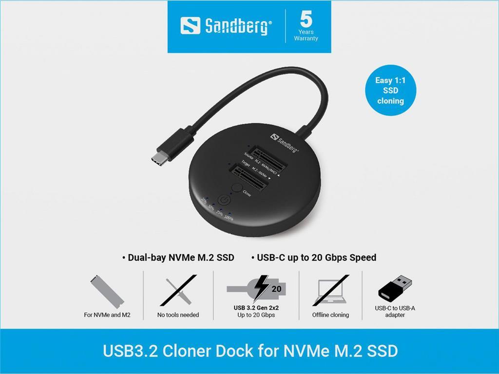 Sandberg Sandberg USB3.2 Cloner Dock for M2+NVMe