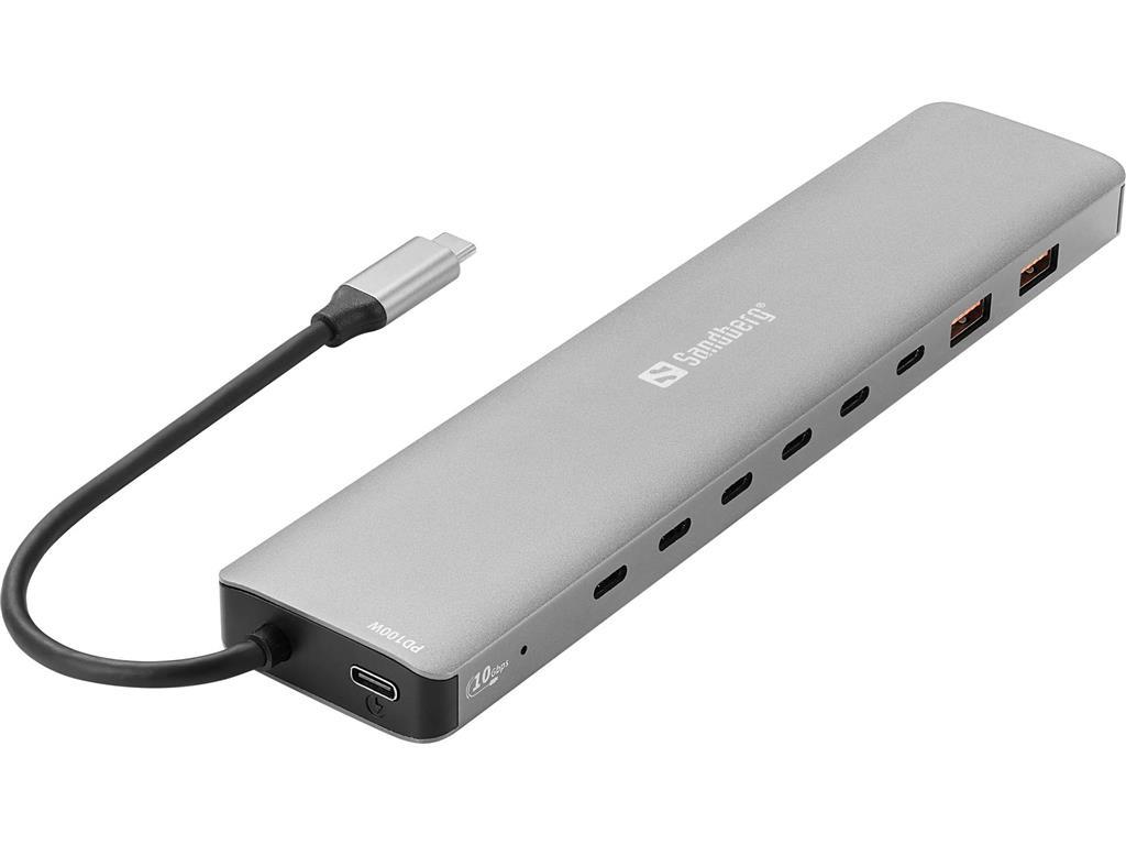 Sandberg USB-C hub razdelilnik 8xUSB-C + 2xUSB-A