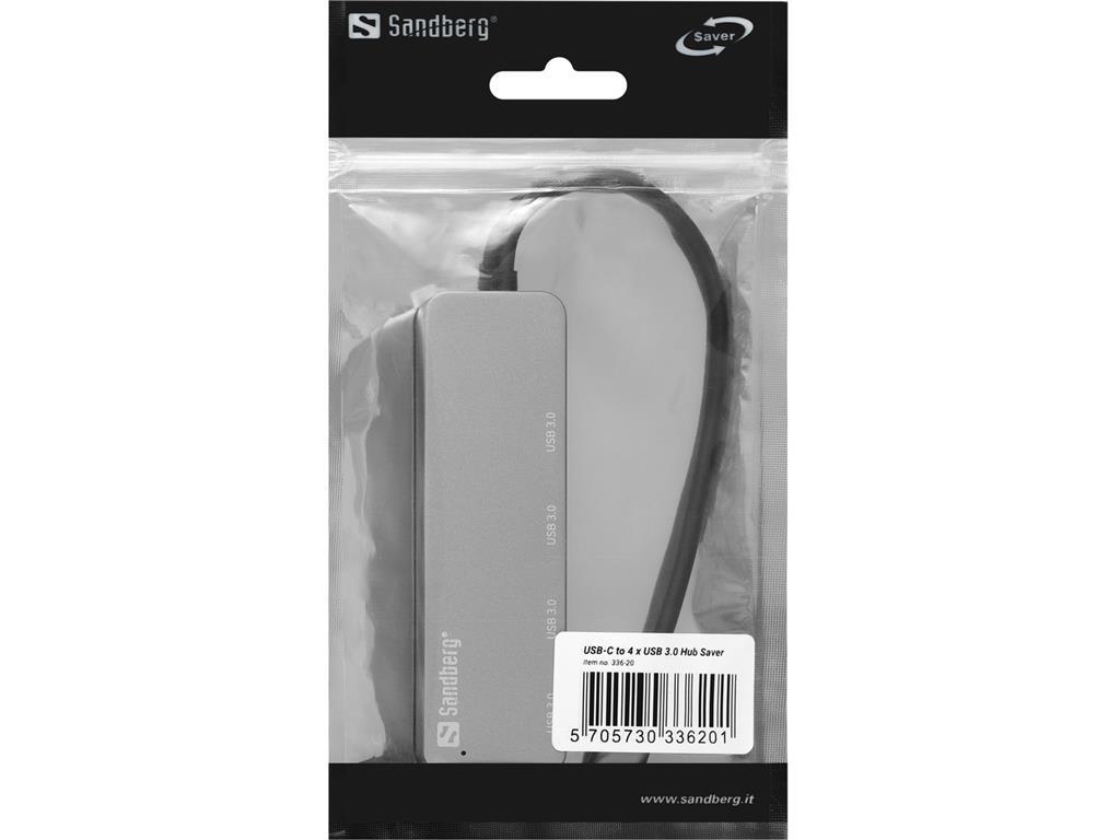 Sandberg Adapter USB-C na 4x USB 3.0 SAVER