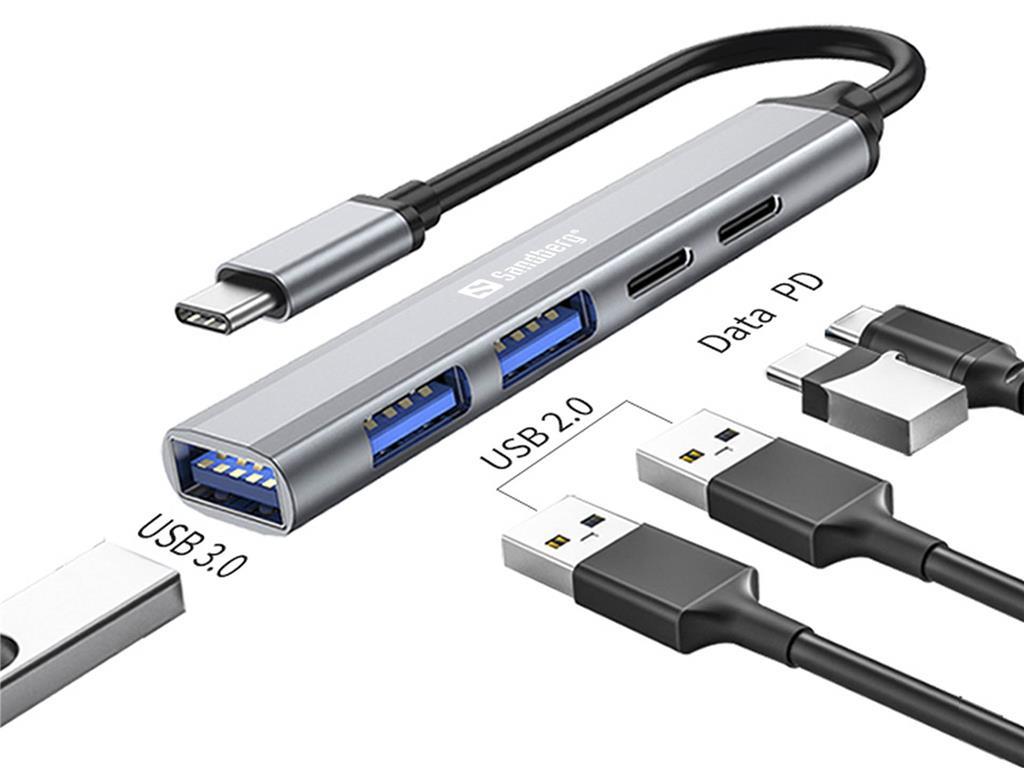 Sandberg Sandberg USB-C na 3xUSB-A+2xUSB-C SAVER