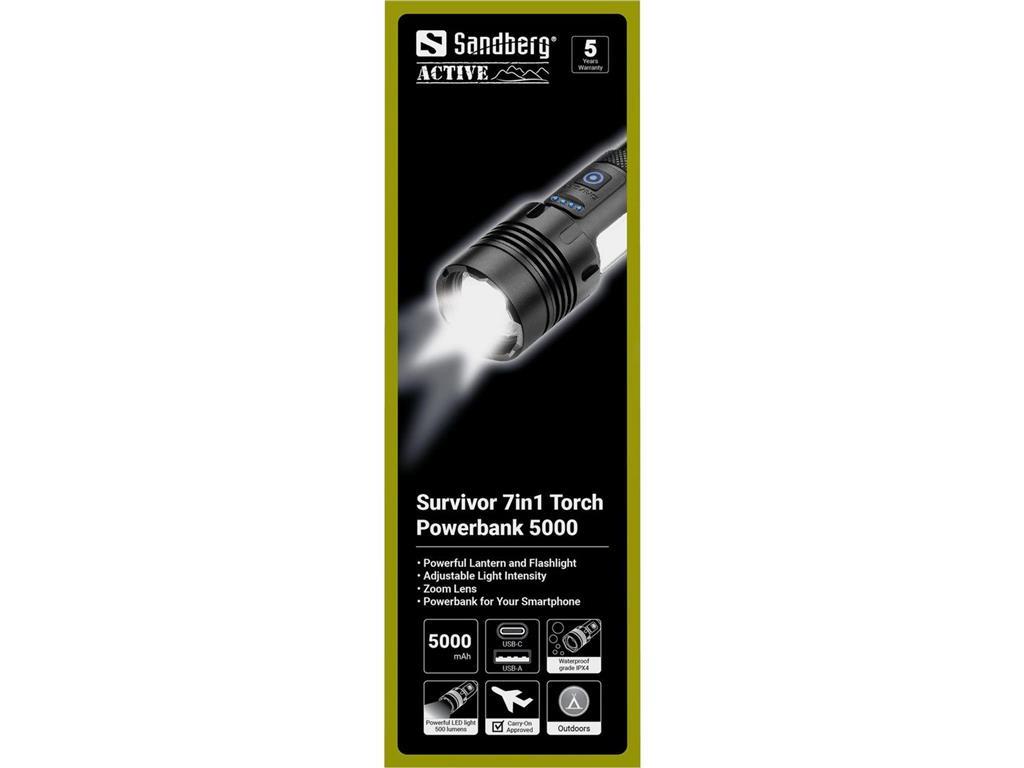 Sandberg Sandberg Survivor 7in1 Torch Powerbank
