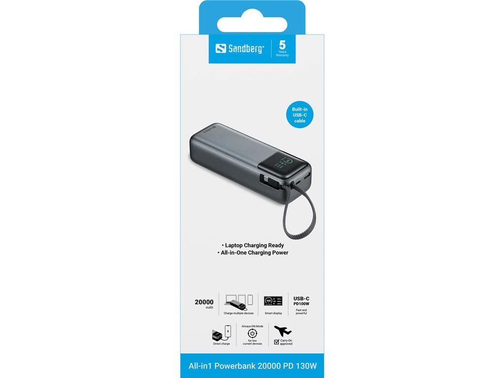 Sandberg Powerbank All-in1 20.000 PD 130W
