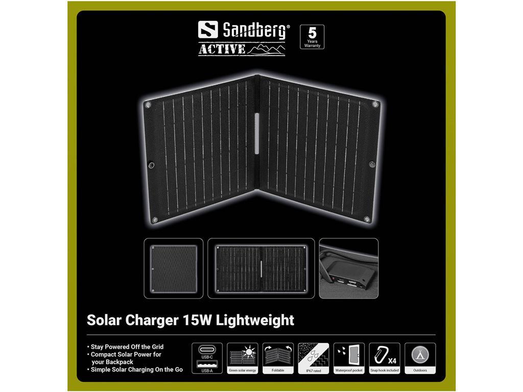 Sandberg Solarni polnilnik 15W, lahki