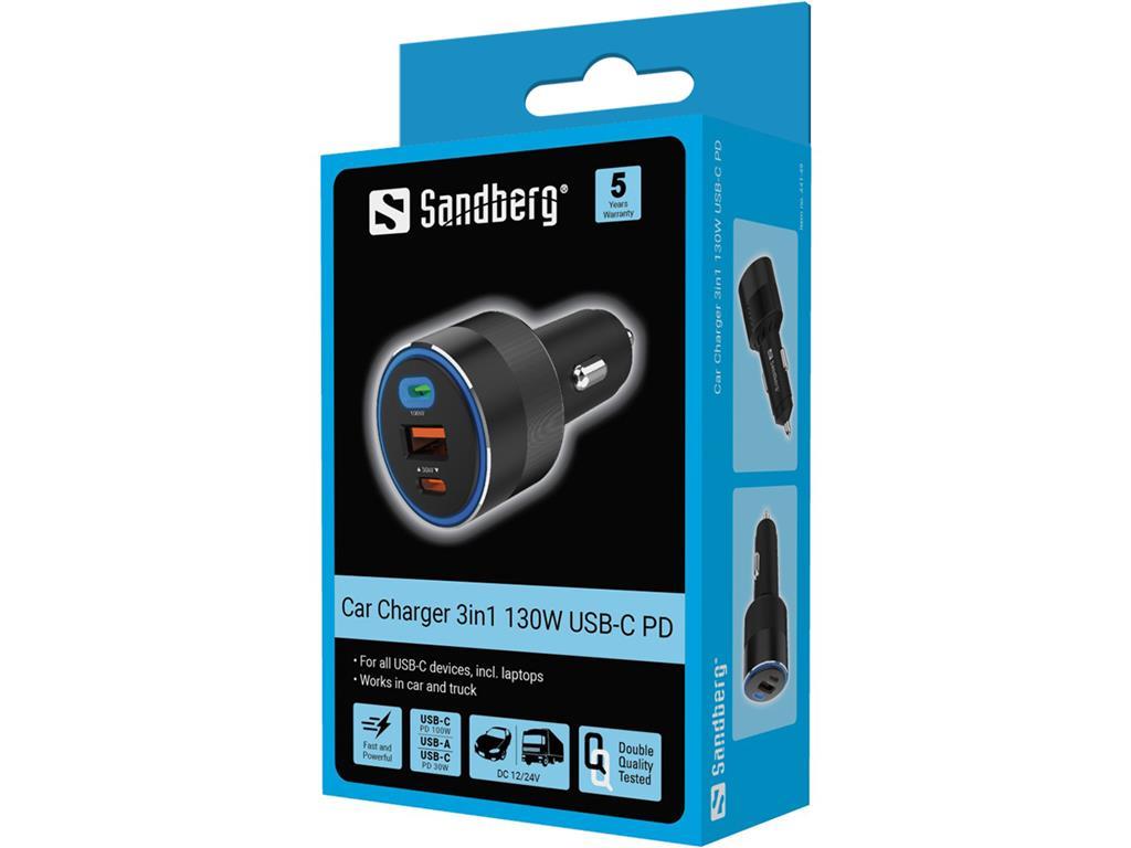 Sandberg Auto punjač 130W