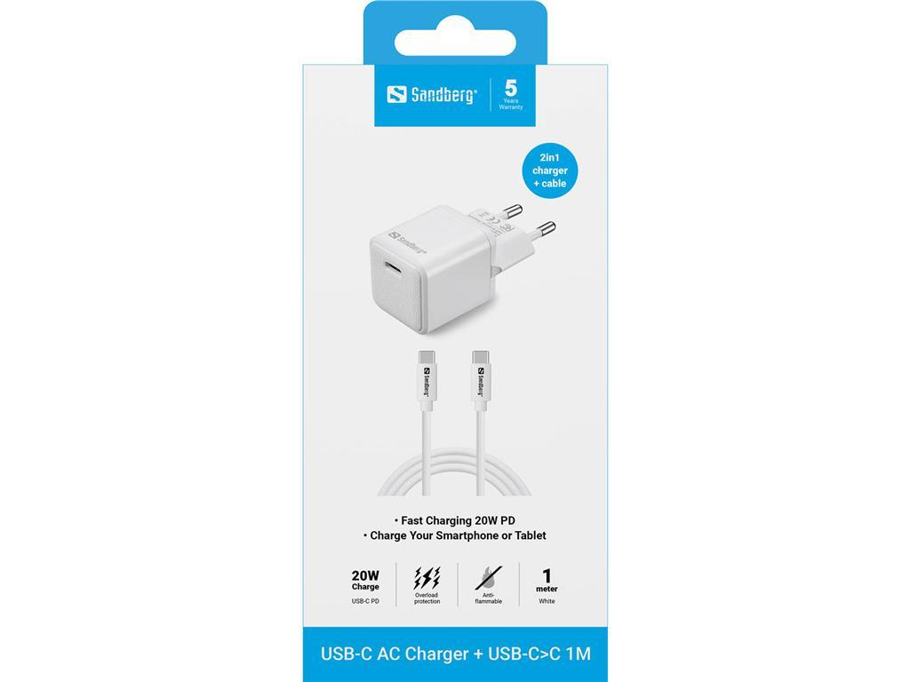 Sandberg Sandberg USB-C 20W punjač EU+USB-C>C