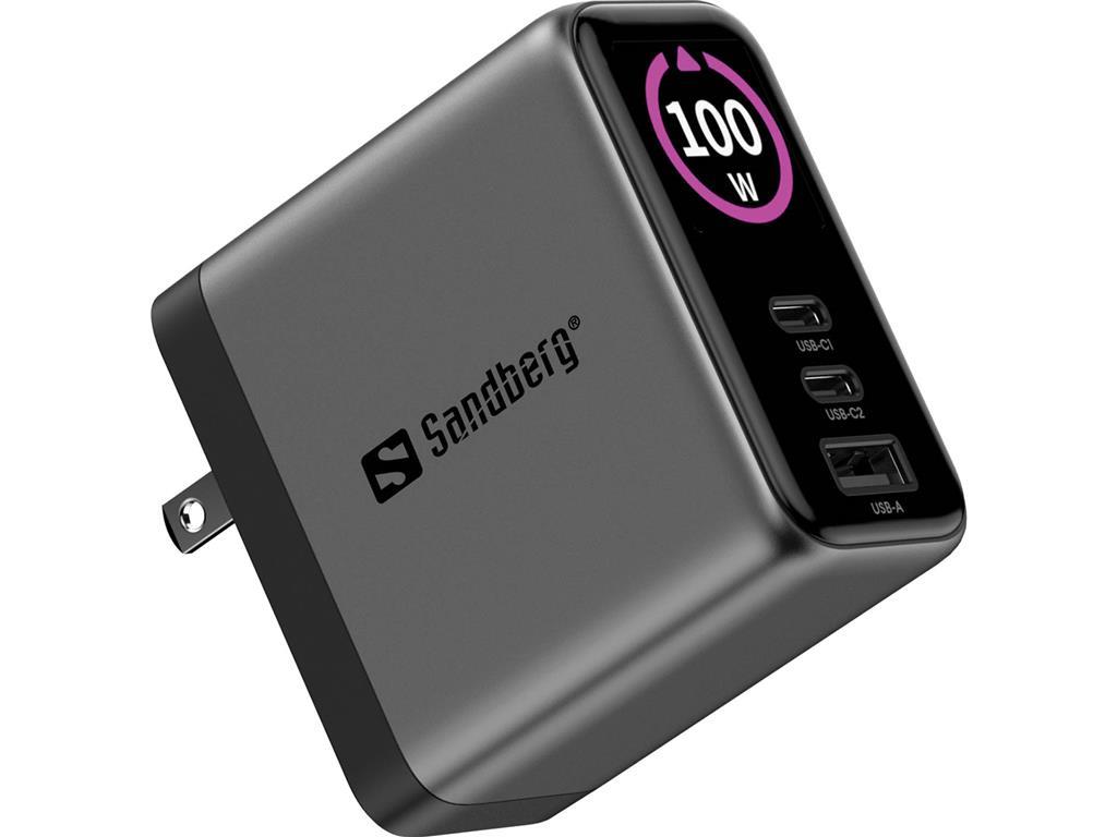 Sandberg Potovalni polnilnik PD100W z displejem