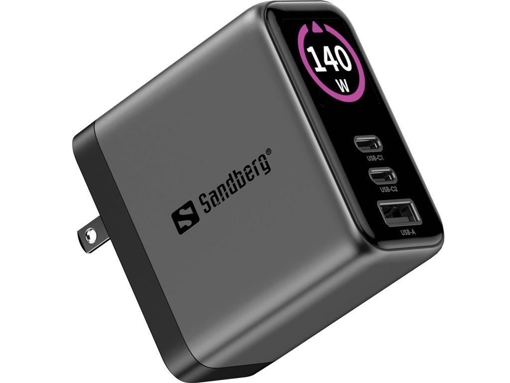 Sandberg Potovalni polnilnik PD140W z displejem